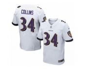 Men Nike Baltimore Ravens #34 Alex Collins Elite White NFL Jersey