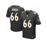 Men Nike Baltimore Ravens #66 Ryan Jensen Elite Black Alternate NFL Jersey