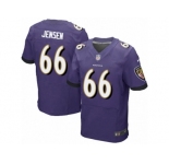 Men Nike Baltimore Ravens #66 Ryan Jensen Elite Purple Team Color NFL Jersey