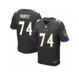 Men Nike Baltimore Ravens #74 James Hurst Elite Black Alternate NFL Jersey