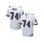 Men Nike Baltimore Ravens #74 James Hurst Elite White NFL Jersey