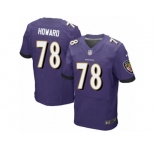 Men Nike Baltimore Ravens #78 Austin Howard Elite Purple Team Color NFL Jersey