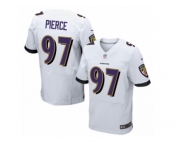 Men Nike Baltimore Ravens #97 Michael Pierce Elite White NFL Jersey