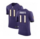 Men's Baltimore Ravens #11 Seth Roberts Purple Team Color Vapor Untouchable Elite Player Football Jersey
