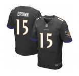 Men's Baltimore Ravens #15 Marquise Brown Elite Black Alternate Football Jersey