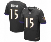 Men's Baltimore Ravens #15 Marquise Brown Elite Black Alternate Football Jersey