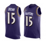Men's Baltimore Ravens #15 Marquise Brown Elite Purple Player Name & Number Tank Top Football Jersey