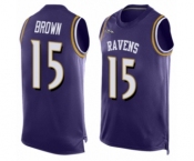 Men's Baltimore Ravens #15 Marquise Brown Elite Purple Player Name & Number Tank Top Football Jersey
