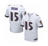 Men's Baltimore Ravens #15 Marquise Brown Elite White Football Jersey