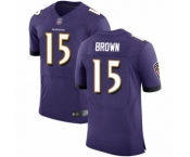 Men's Baltimore Ravens #15 Marquise Brown Purple Team Color Vapor Untouchable Elite Player Football Jersey