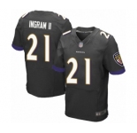 Men's Baltimore Ravens #21 Mark Ingram II Elite Black Alternate Football Jersey