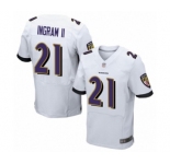 Men's Baltimore Ravens #21 Mark Ingram II Elite White Football Jersey