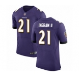 Men's Baltimore Ravens #21 Mark Ingram II Purple Team Color Vapor Untouchable Elite Player Football Jersey