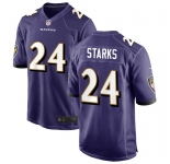 Men's Baltimore Ravens #24 Malaki Starks Nike Purple Game Black New Football Jerseyd Jersey