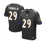 Men's Baltimore Ravens #29 Earl Thomas III Elite Black Alternate Football Jersey