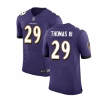 Men's Baltimore Ravens #29 Earl Thomas III Purple Team Color Vapor Untouchable Elite Player Football Jersey
