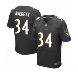 Men's Baltimore Ravens #34 Anthony Averett Elite Black Alternate Football Jersey