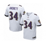 Men's Baltimore Ravens #34 Anthony Averett Elite White Football Jersey