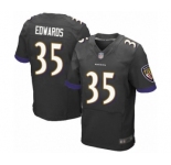 Men's Baltimore Ravens #35 Gus Edwards Elite Black Alternate Football Jersey