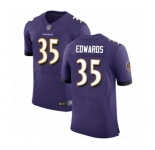 Men's Baltimore Ravens #35 Gus Edwards Purple Team Color Vapor Untouchable Elite Player Football Jersey