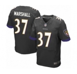 Men's Baltimore Ravens #37 Iman Marshall Elite Black Alternate Football Jersey