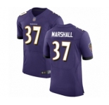 Men's Baltimore Ravens #37 Iman Marshall Purple Team Color Vapor Untouchable Elite Player Football Jersey