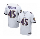 Men's Baltimore Ravens #45 Jaylon Ferguson Elite White Football Jersey