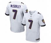 Men's Baltimore Ravens #7 Trace McSorley Elite White Football Jersey