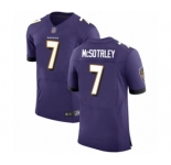Men's Baltimore Ravens #7 Trace McSorley Purple Team Color Vapor Untouchable Elite Player Football Jersey