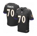 Men's Baltimore Ravens #70 Ben Powers Elite Black Alternate Football Jersey
