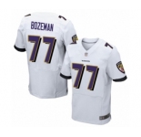 Men's Baltimore Ravens #77 Bradley Bozeman Elite White Football Jersey
