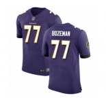 Men's Baltimore Ravens #77 Bradley Bozeman Purple Team Color Vapor Untouchable Elite Player Football Jersey