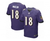 Men's Nike Baltimore Ravens #18 Jeremy Maclin Elite Purple Team Color NFL Jerse