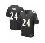 Men's Nike Baltimore Ravens #24 Brandon Carr Elite Black Alternate NFL Jersey