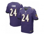 Men's Nike Baltimore Ravens #24 Brandon Carr Elite Purple Team Color NFL Jersey