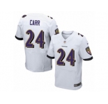 Men's Nike Baltimore Ravens #24 Brandon Carr Elite White NFL Jersey