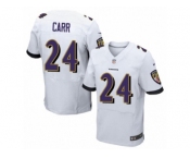 Men's Nike Baltimore Ravens #24 Brandon Carr Elite White NFL Jersey
