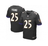 Men's Nike Baltimore Ravens #25 Tavon Young Elite Black Alternate NFL Jersey