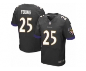 Men's Nike Baltimore Ravens #25 Tavon Young Elite Black Alternate NFL Jersey