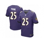 Men's Nike Baltimore Ravens #25 Tavon Young Elite Purple Team Color NFL Jersey