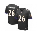 Men's Nike Baltimore Ravens #26 Marlon Humphrey Elite Black Alternate NFL Jersey