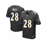 Men's Nike Baltimore Ravens #28 Terrance West Elite Black Alternate NFL Jersey