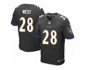 Men's Nike Baltimore Ravens #28 Terrance West Elite Black Alternate NFL Jersey
