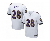 Men's Nike Baltimore Ravens #28 Terrance West Elite White NFL Jersey