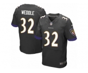 Men's Nike Baltimore Ravens #32 Eric Weddle Elite Black Alternate NFL Jersey