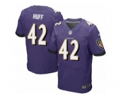 Men's Nike Baltimore Ravens #42 Marqueston Huff Elite Purple Team Color NFL Jersey