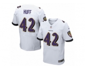 Men's Nike Baltimore Ravens #42 Marqueston Huff Elite White NFL Jersey