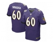 Men's Nike Baltimore Ravens #60 Nico Siragusa Elite Purple Team Color NFL Jersey
