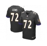 Men's Nike Baltimore Ravens #72 Alex Lewis Elite Black Alternate NFL Jersey