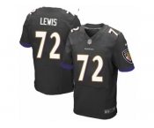 Men's Nike Baltimore Ravens #72 Alex Lewis Elite Black Alternate NFL Jersey
